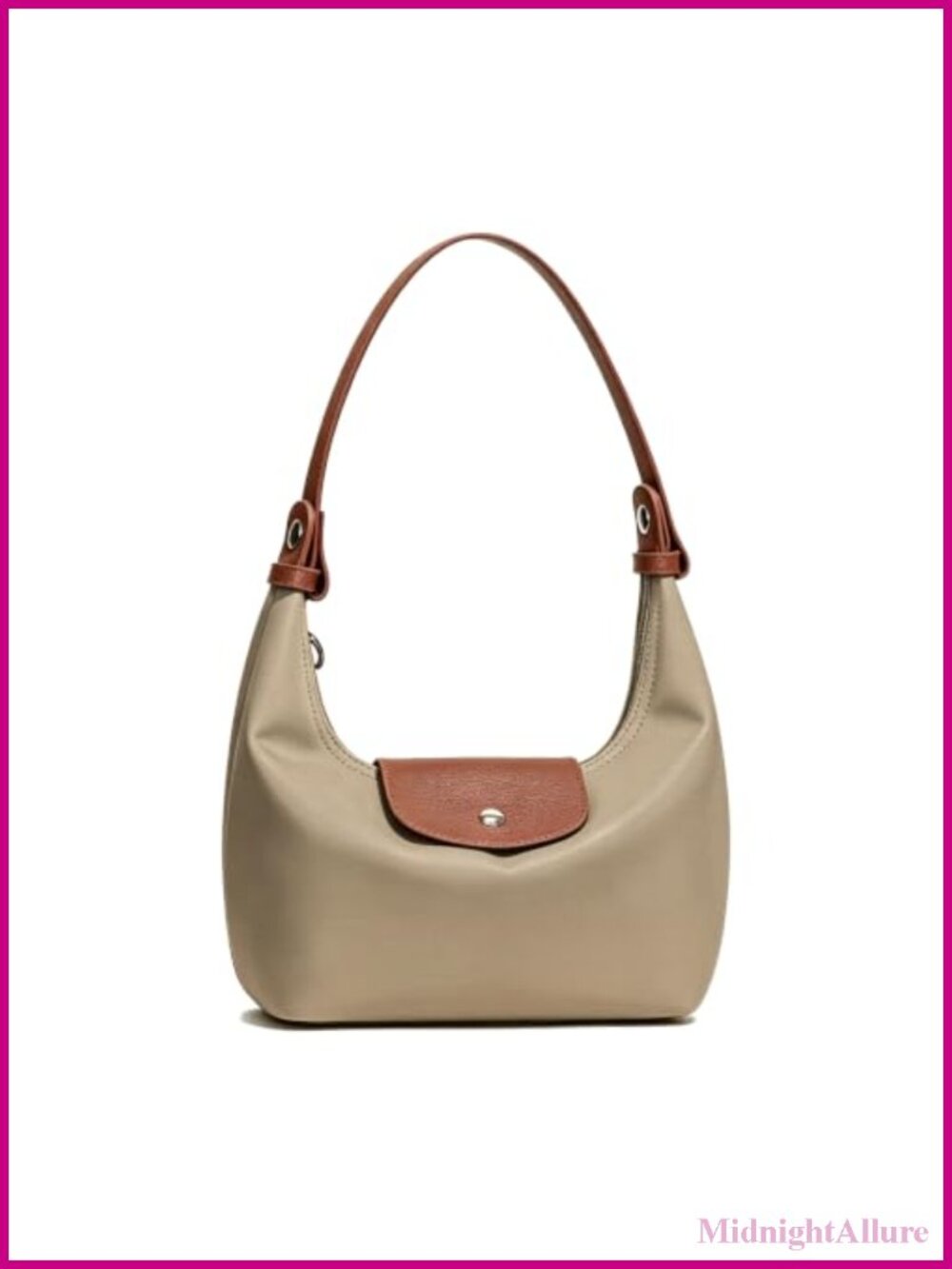 Convertible Nylon Mini Hobo Bag with Detachable PU Leather Strap
